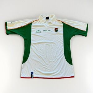Bolivia Soccer Jersey Mens L Atletica Official FIFA World Cup Germany 2006 White